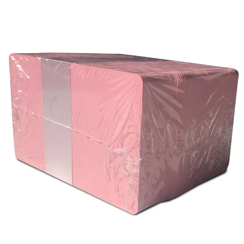 Pink coloured cards with solid core coloured edges (x100)