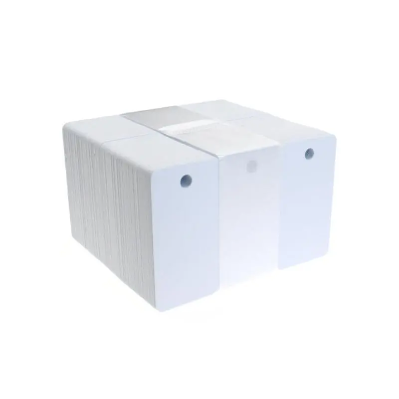 Blank white 3up key tag 760-Micron Plastic Cards (x100)