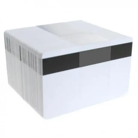 Blank white plastic cards with LoCo 300oe mag stripe (x100)