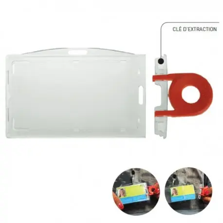 Secure badge holder for horizontal or vertical use - PB Lock (x100)