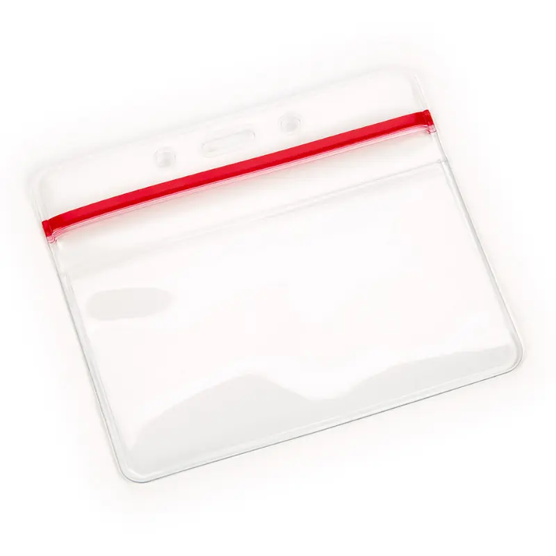 Vinyl Badge Holder with Resealable Zip Closure (x100)