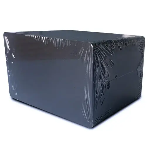 [CPVC-NOIR-MAT] Matt black coloured cards with solid core coloured edges (x100)