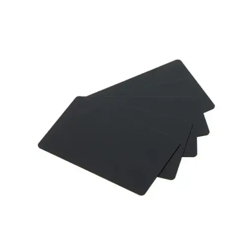 [CPVC-NOIR-MAT] Matt black coloured cards with solid core coloured edges (x100)