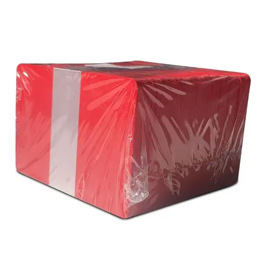 [CPVC-ROUGEF] Red coloured cards with solid core coloured edges (x100)