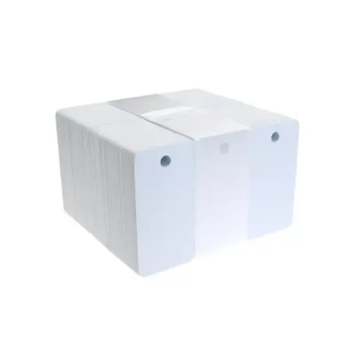 [CPVC-PERF-SEC-3] Blank white 3up key tag 760-Micron Plastic Cards (x100)
