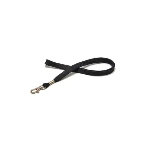 [1437286] 12 mm tube polyester lanyard with nickel-plated dog hook (x100)